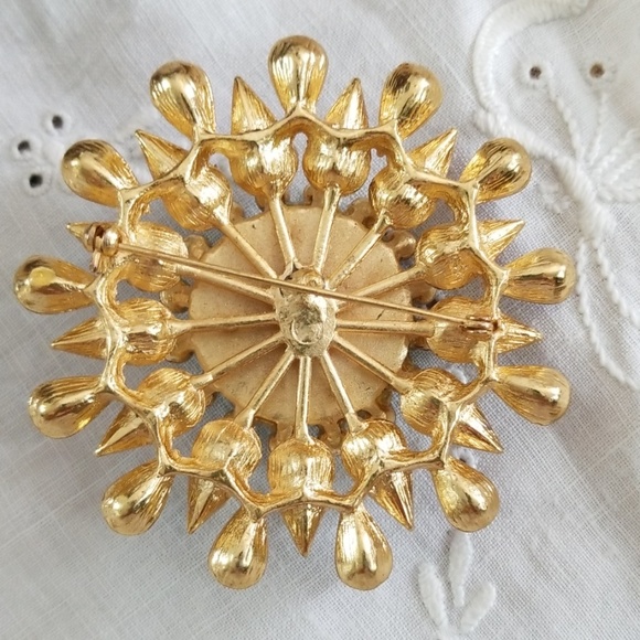 Vintage Peacock Sunburst Brooch - Picture 5 of 6